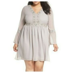Glamorous Curve Embellished Chiffon A Line Dress